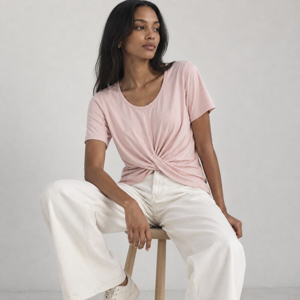 Lululemon W3CS6S Do the Daily Twist Front Short Sleeve Top in Smoky Blush